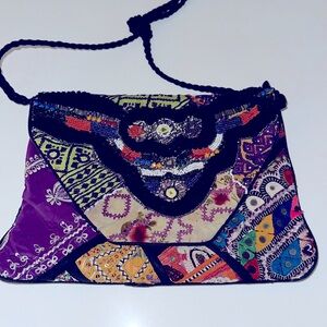 Antik Batik Anthropologie “Aeden Wallet” beaded embroidered cotton clutch bag